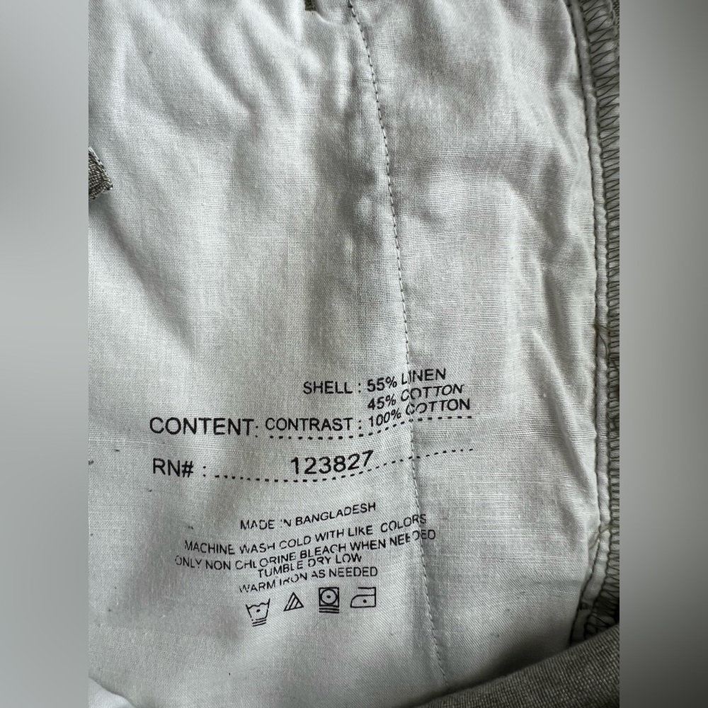 Bruno Washable Linen Blend Shorts Men’s 34 Classic Fit Gray - Picture 12 of 13